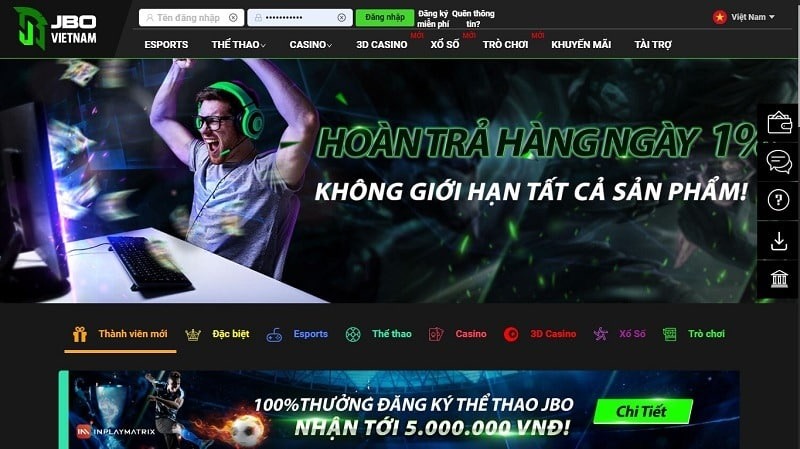 Khuyến mãi JBO Việt Nam - Cập nhật các sự kiện cực hời 2 Hoàn Trả Tiền Cược Siêu Hấp Dẫn Áp Dụng Cho Mọi Sảnh Chơi Của Trang Cược